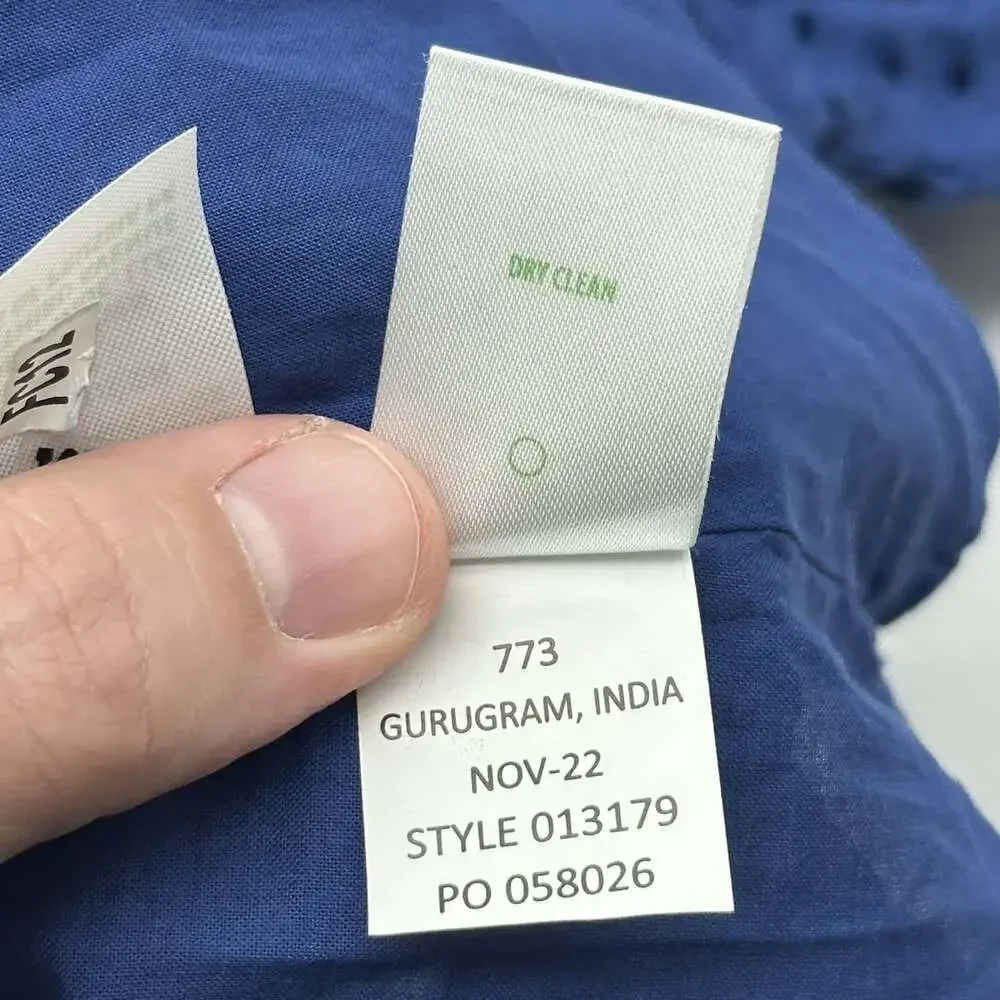 Lilly Pulitzer Kerrigan Size XL Oyster Bay Navy Elbow Sleeve Flower Eyelet Top